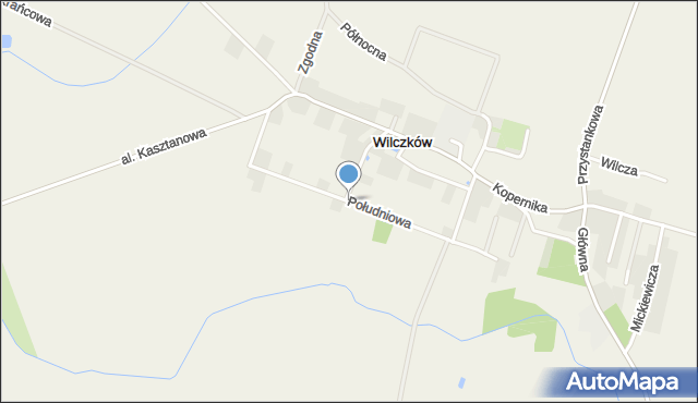 Wilczków gmina Żórawina, Południowa, mapa Wilczków gmina Żórawina