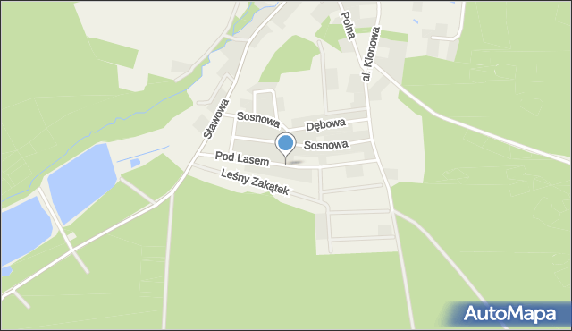 Wilczyn gmina Oborniki Śląskie, Pod Lasem, mapa Wilczyn gmina Oborniki Śląskie