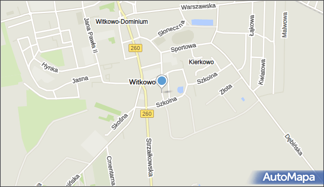 Witkowo powiat gnieźnieński, Powstańców Wielkopolskich, mapa Witkowo powiat gnieźnieński