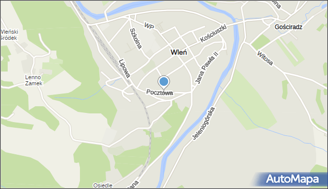 Wleń, Pocztowa, mapa Wleń