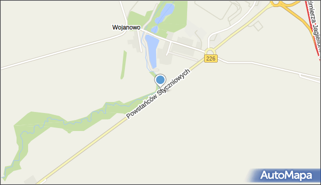 Wojanowo, Powstańców Styczniowych, mapa Wojanowo