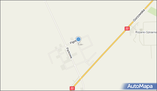 Wojcieszyce gmina Kłodawa, Pomarańczowa, mapa Wojcieszyce gmina Kłodawa