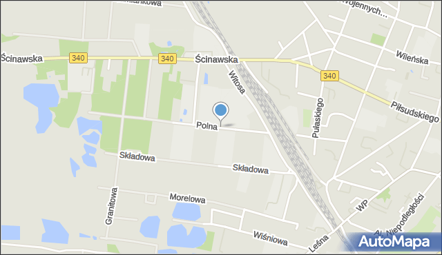 Wołów, Polna, mapa Wołów