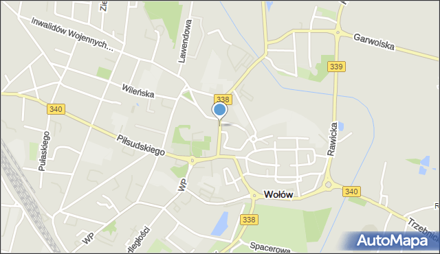 Wołów, Poznańska, mapa Wołów