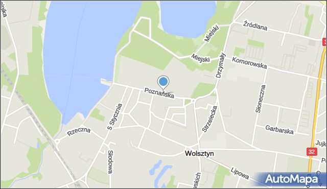 Wolsztyn, Poznańska, mapa Wolsztyn