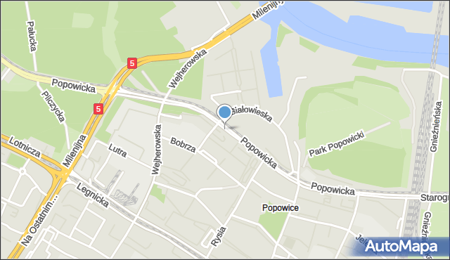 Wrocław, Popowicka, mapa Wrocławia