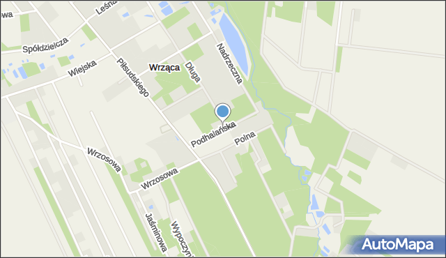 Wrząca gmina Lutomiersk, Podhalańska, mapa Wrząca gmina Lutomiersk