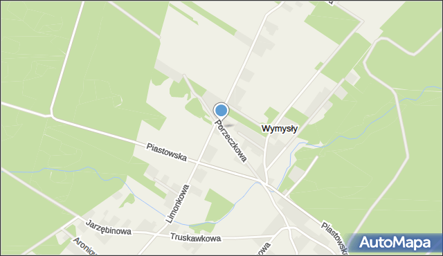 Wymysły gmina Pomiechówek, Porzeczkowa, mapa Wymysły gmina Pomiechówek