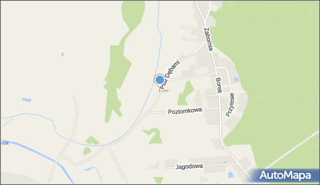 Zabornia gmina Głogów, Pod Dębami, mapa Zabornia gmina Głogów