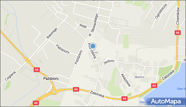 Zaborze gmina Oświęcim, Pod Górką, mapa Zaborze gmina Oświęcim