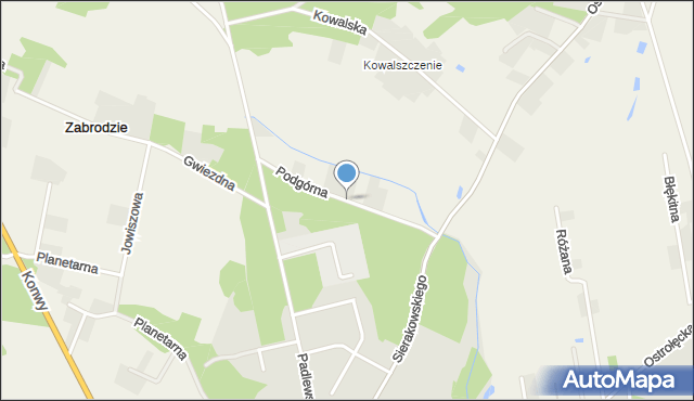 Zabrodzie gmina Olszewo-Borki, Podgórna, mapa Zabrodzie gmina Olszewo-Borki
