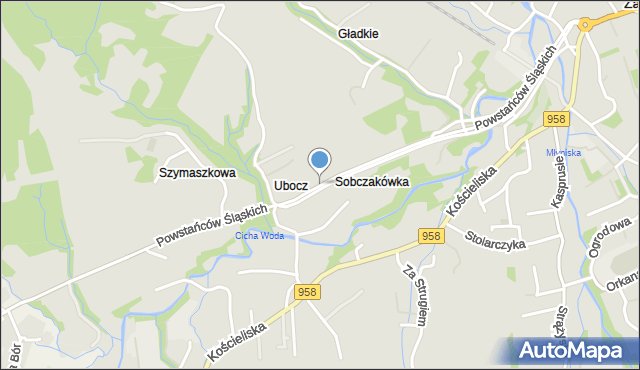 Zakopane, Powstańców Śląskich, mapa Zakopanego