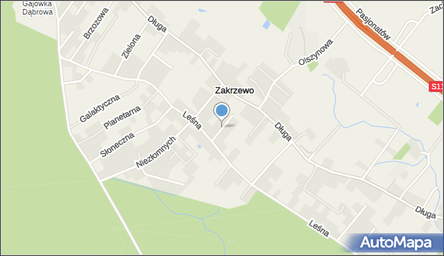Zakrzewo gmina Dopiewo, Poziomkowa, mapa Zakrzewo gmina Dopiewo