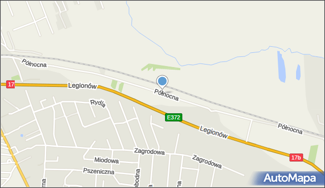 Zamość, Północna, mapa Zamościa