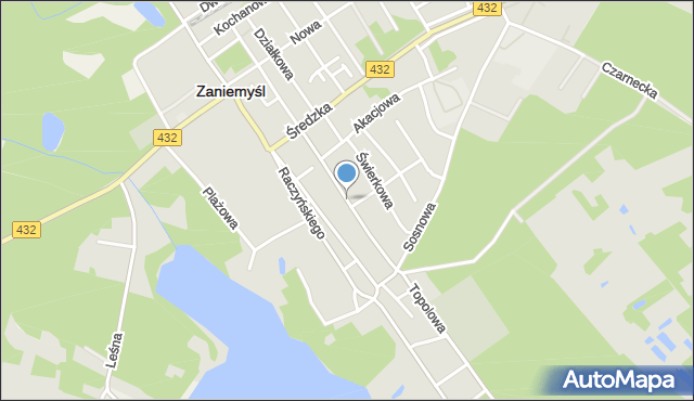 Zaniemyśl, Powstańców Wielkopolskich, mapa Zaniemyśl