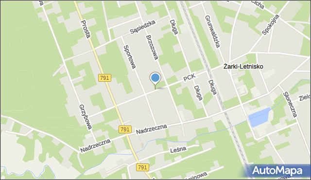 Żarki-Letnisko, Polskiego Czerwonego Krzyża, mapa Żarki-Letnisko