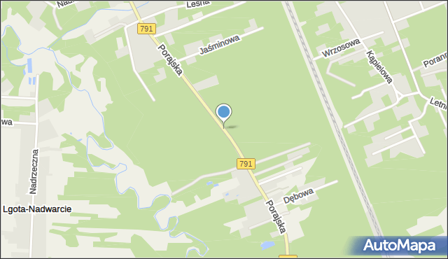 Żarki-Letnisko, Porajska, mapa Żarki-Letnisko