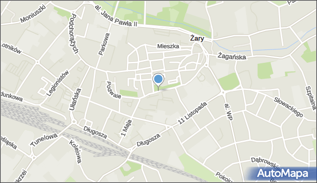 Żary, Podwale, mapa Żary