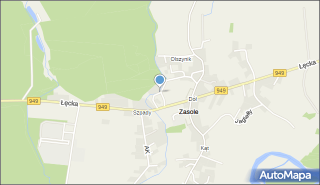 Zasole, Pogranicze, mapa Zasole