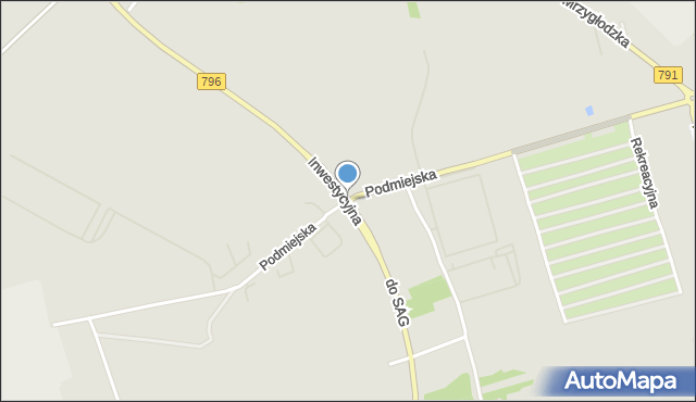 Zawiercie, Podmiejska, mapa Zawiercie