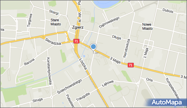 Zgierz, Popiełuszki Jerzego, bł. ks., mapa Zgierz