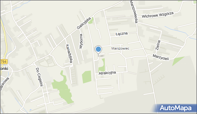 Zielonki powiat krakowski, Pod Topolami, mapa Zielonki powiat krakowski