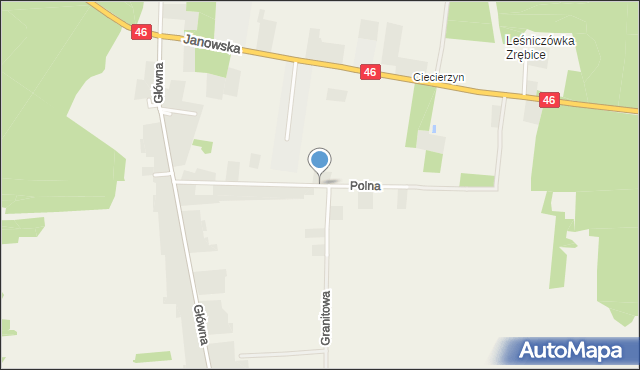 Zrębice, Polna, mapa Zrębice