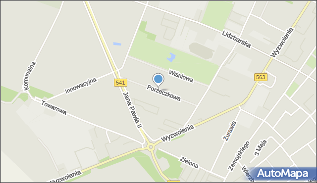 Żuromin, Porzeczkowa, mapa Żuromin