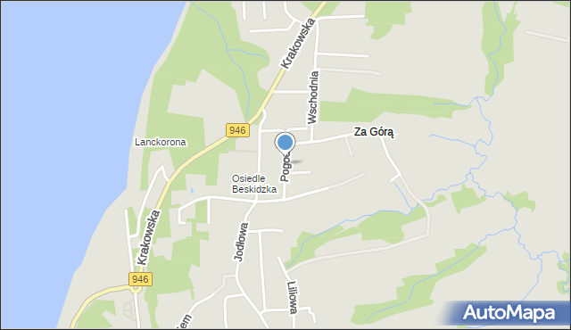 Żywiec, Pogodna, mapa Żywiec