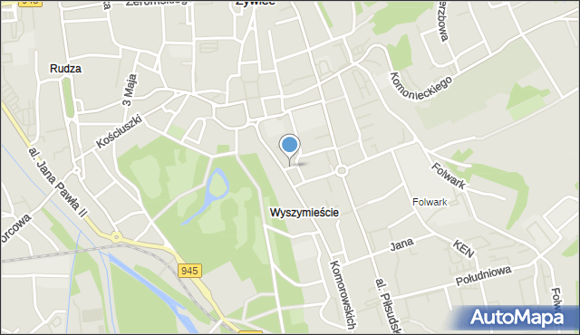 Żywiec, Polskiego Czerwonego Krzyża, mapa Żywiec