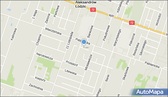 Aleksandrów Łódzki, Protazego, mapa Aleksandrów Łódzki