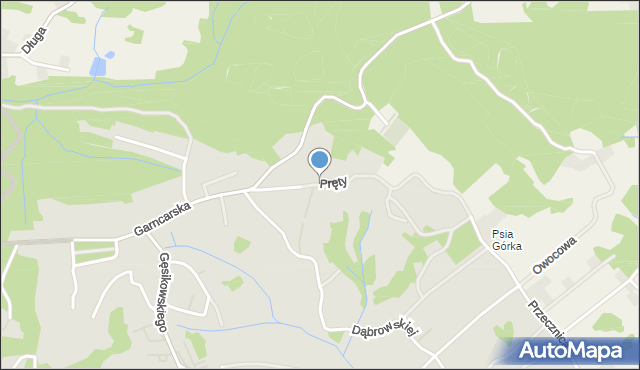 Alwernia, Pręty, mapa Alwernia