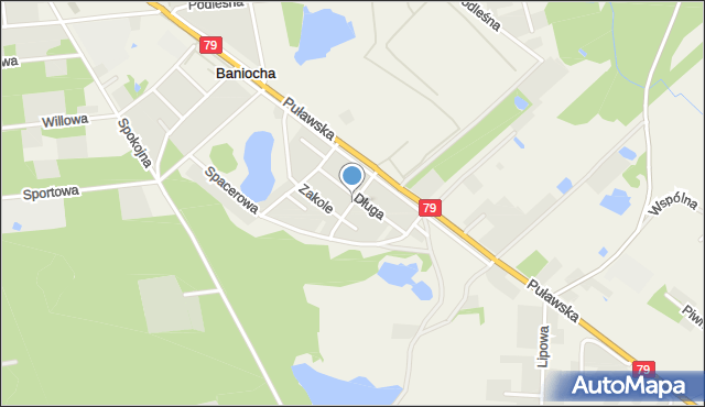 Baniocha, Prosta, mapa Baniocha