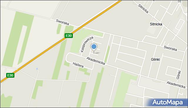 Biała Podlaska, Przybosia Juliana, mapa Białej Podlaskiej