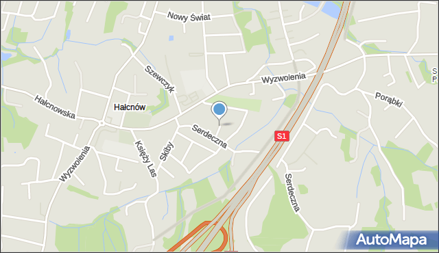 Bielsko-Biała, Przyjaźni, mapa Bielsko-Białej