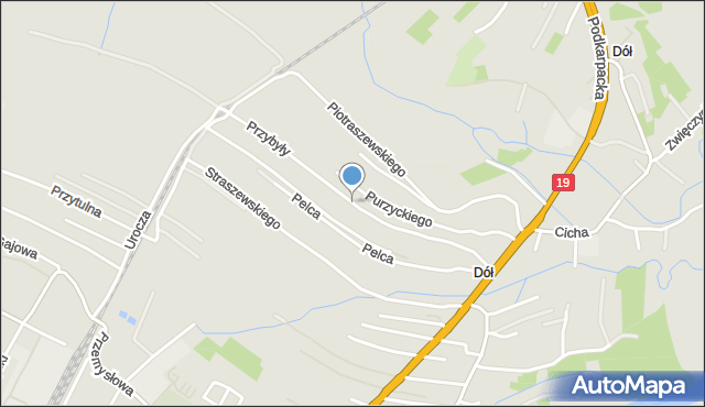 Boguchwała powiat rzeszowski, Przybyły Józefa, ks., mapa Boguchwała powiat rzeszowski