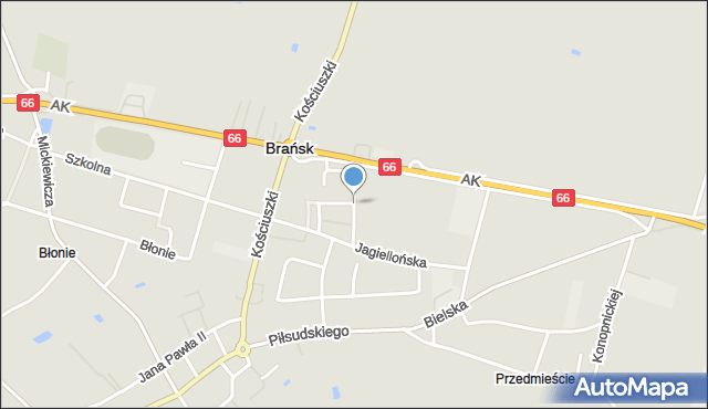 Brańsk, Prószyńskiego-Promyka Konrada, mapa Brańsk