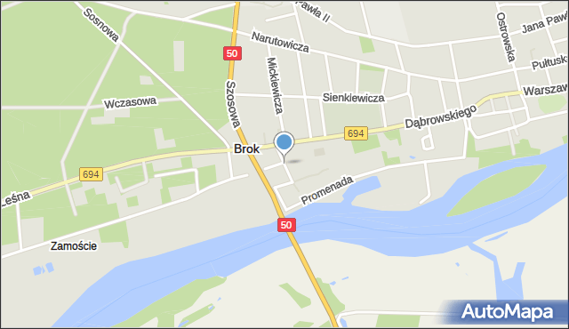 Brok powiat ostrowski, Przystań, mapa Brok powiat ostrowski