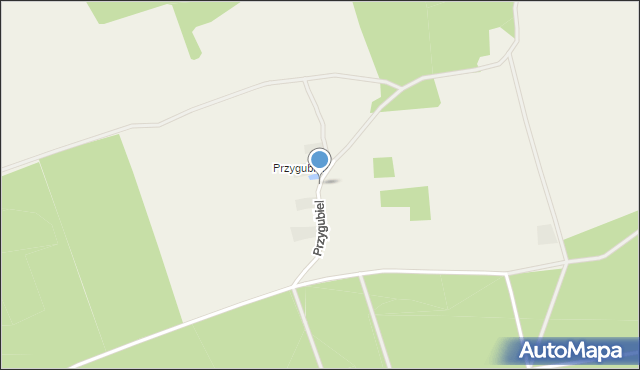 Buków gmina Sulechów, Przygubiel, mapa Buków gmina Sulechów