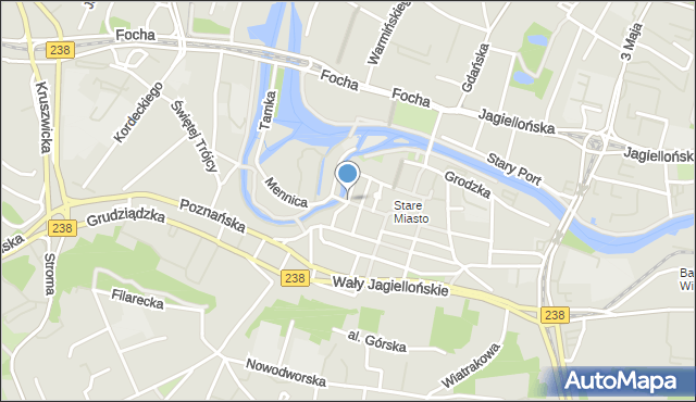 Bydgoszcz, Przyrzecze, mapa Bydgoszczy