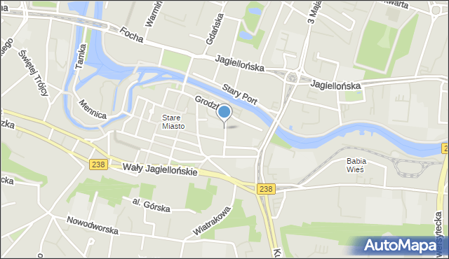 Bydgoszcz, Przy Zamczysku, mapa Bydgoszczy