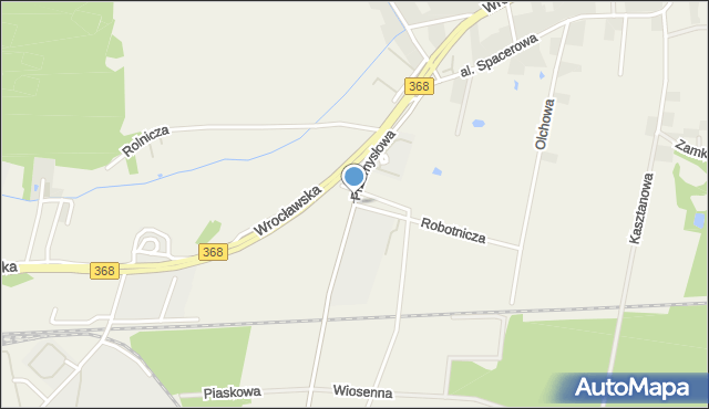 Byków, Przemysłowa, mapa Byków