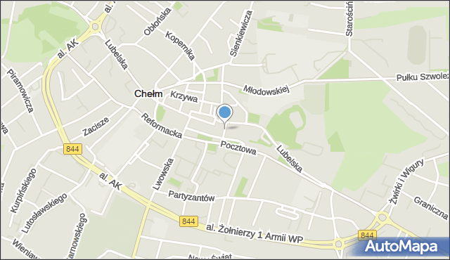 Chełm, Przechodnia, mapa Chełma