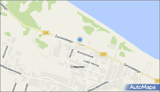 Chłapowo gmina Władysławowo, Przybrzeżna, mapa Chłapowo gmina Władysławowo