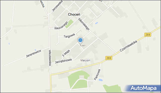 Choceń, Przechodnia, mapa Choceń