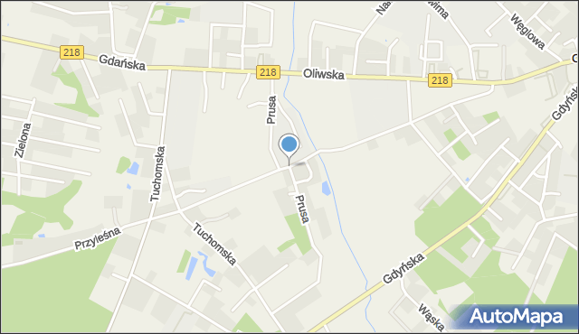 Chwaszczyno, Prusa, mapa Chwaszczyno