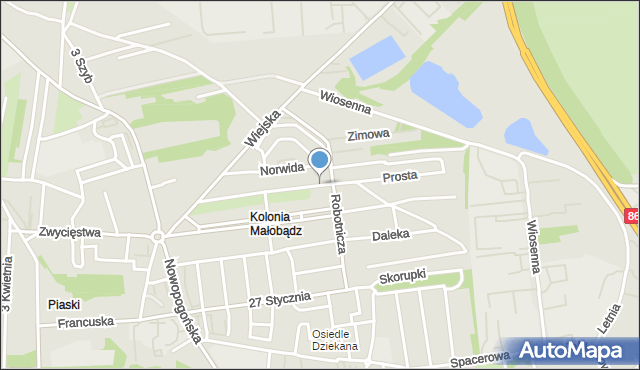Czeladź, Prosta, mapa Czeladź