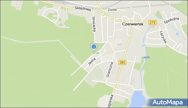 Czerwieńsk, Przyleśna, mapa Czerwieńsk