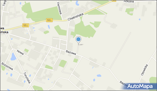 Dąbrowa Chełmińska, Produkcyjna, mapa Dąbrowa Chełmińska