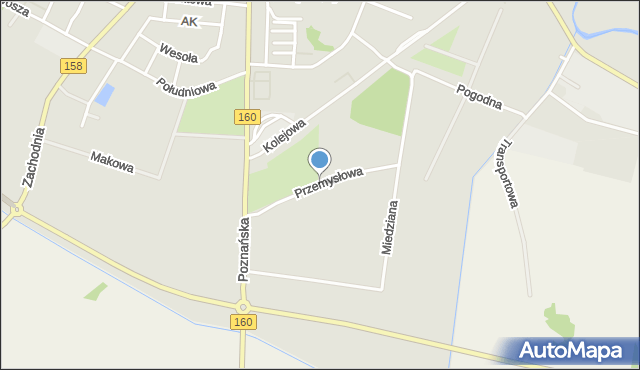 Drezdenko, Przemysłowa, mapa Drezdenko